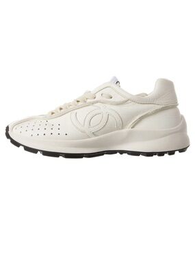 CHANEL Cruise 2024/2025 Blanc Veau leather Sneakers Sz 40